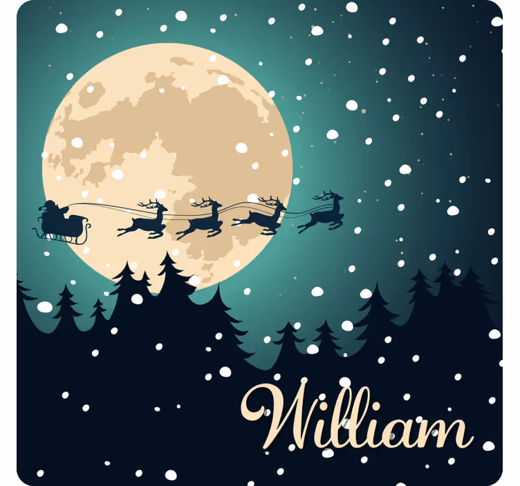 Noel baba ren geyiği ile metin xmas coaster - TenStickers