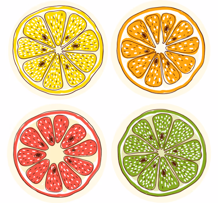 Farklı meyveler, mahsul, coaster - TenStickers