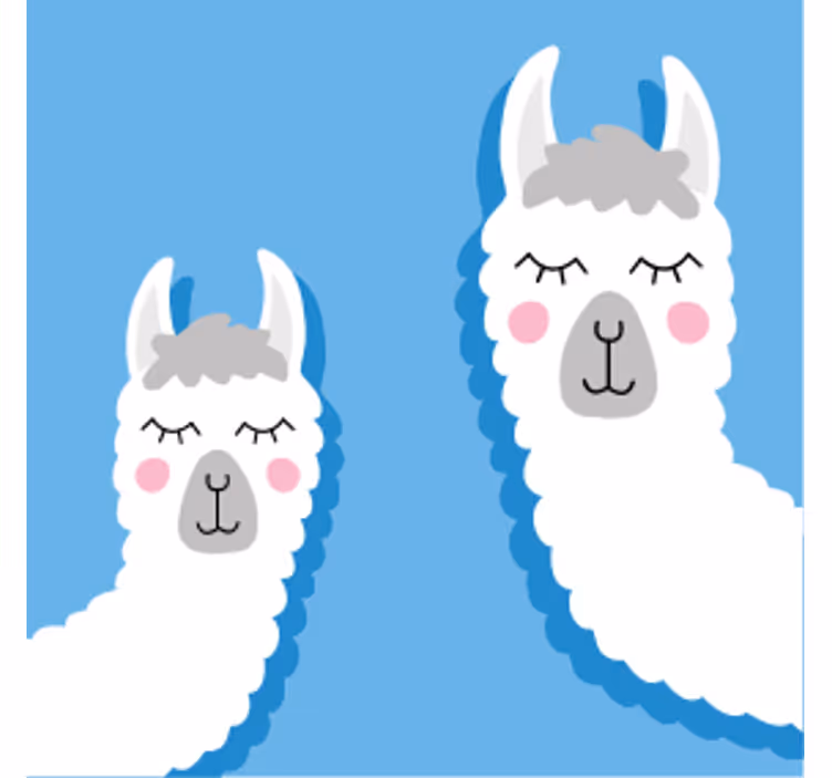 Lama bardak altlıkları içiyor - TenStickers