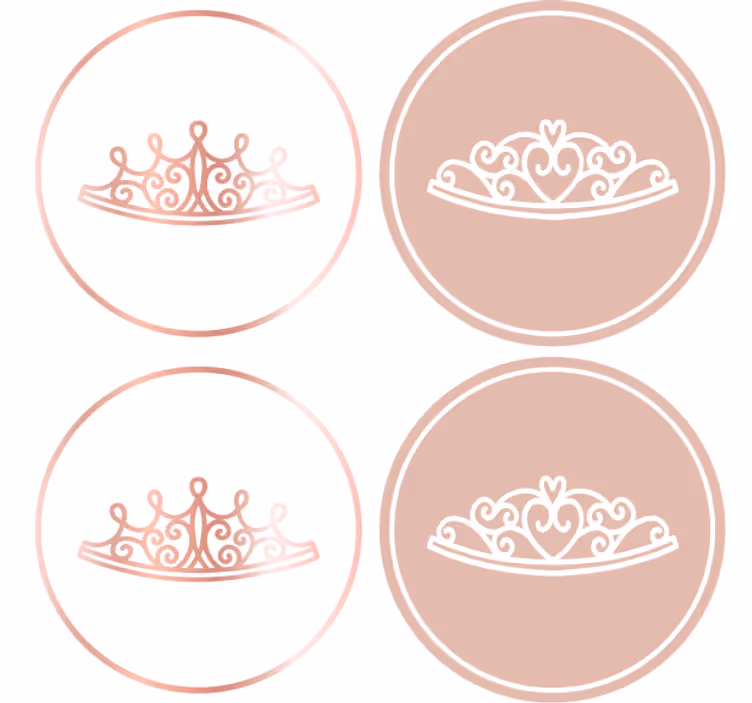 Modern bardak altlığı zarif tiara İkonları - TenStickers