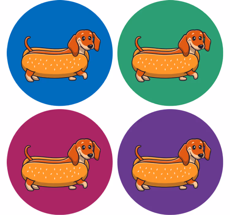 Ucube bardak altlığı neşeli sosis köpeği - TenStickers