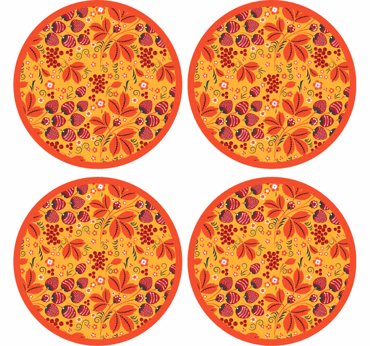 Bardak altlığı - canlı Çiçek deseni - TenStickers