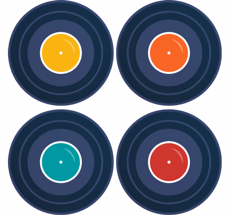 Müzik vinil eski bardak altlığı - TenStickers