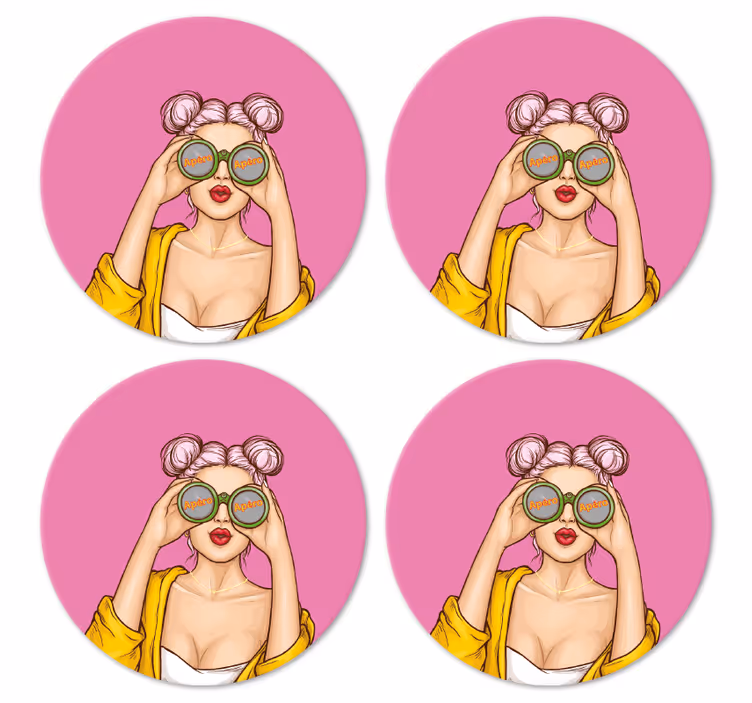 Pop art, kiz, modern, coaster - TenStickers