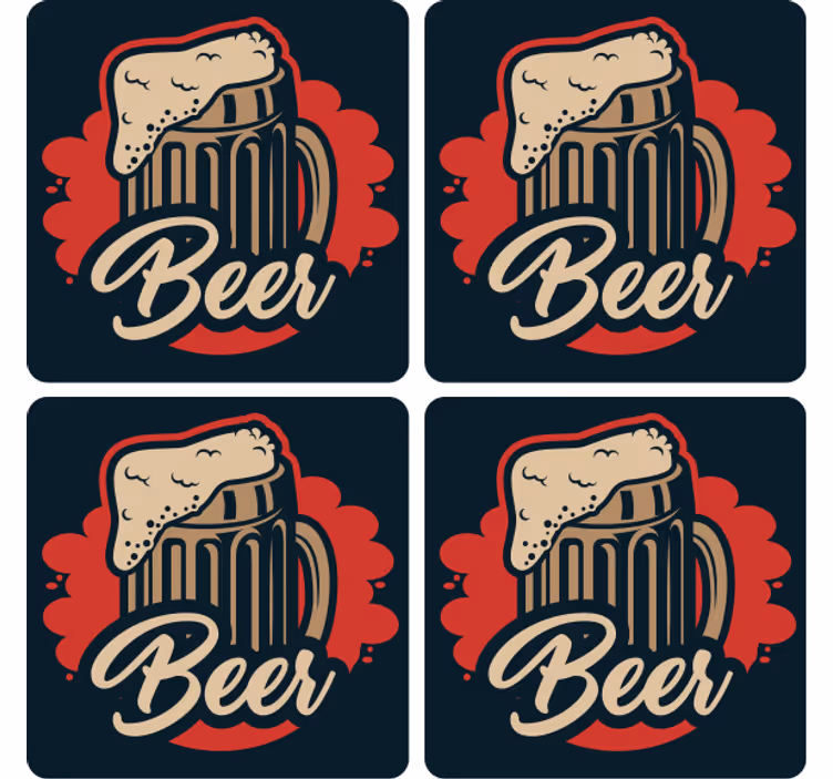 Bira bardak altlığı köpüklü kupa İllüstrasyonu - TenStickers