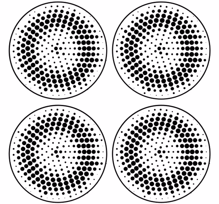 Siyah beyaz noktalar desenli bardak altlıkları - TenStickers