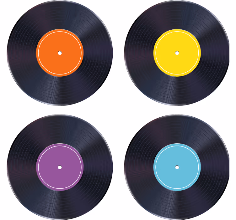 Renkli lp kayıt modern coaster - TenStickers