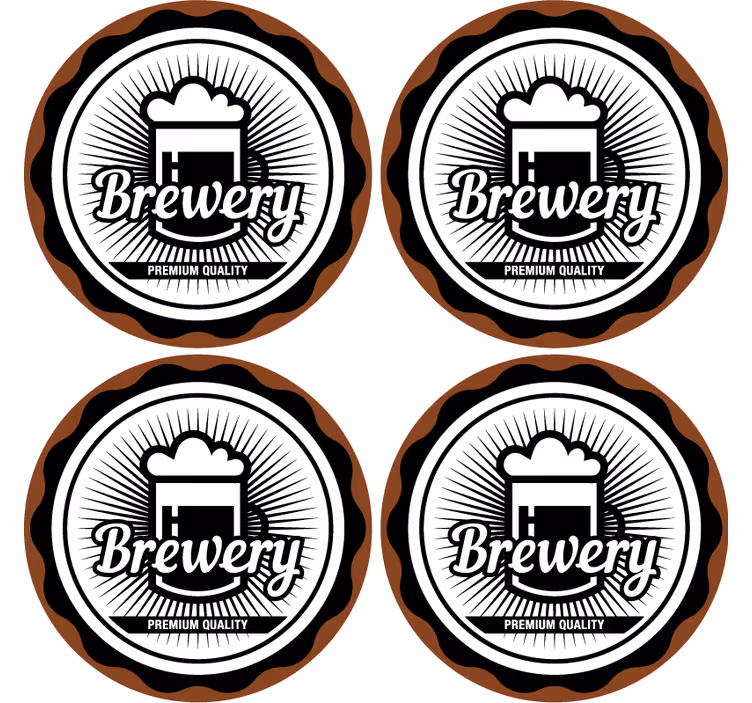 Bira bardak altlığı - bira fabrikası premium kalite amblemi - TenStickers