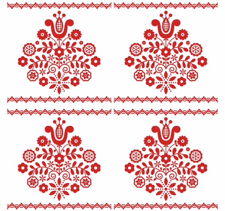 Bardak altlığı Çiçekli halk motifi - TenStickers