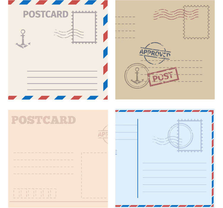 Modern bardak altlığı vintage posta kartı tasarımı - TenStickers