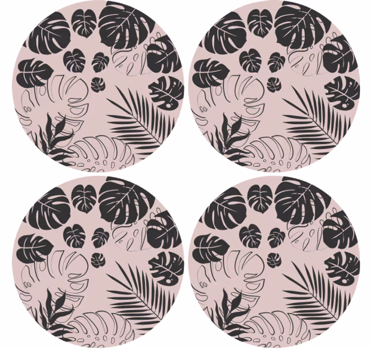 Bardak altlığı monstera yaprağı desenleri - TenStickers
