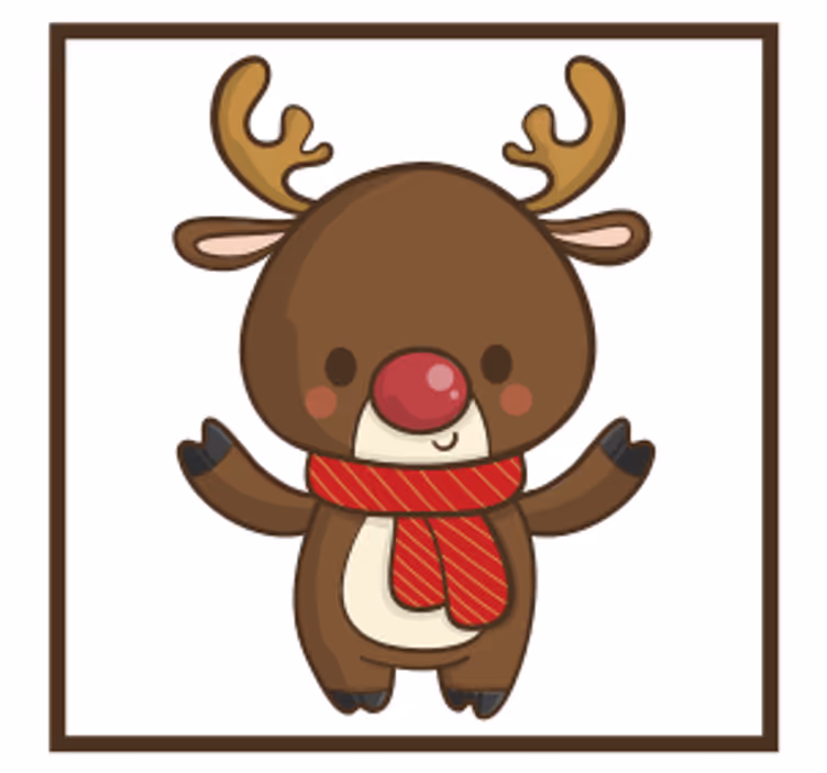 Noel bardak altlığı neşeli ren geyiği Şalı ile - TenStickers