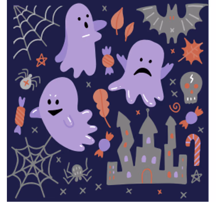 Cadılar bayramı bardak altlığı - Şirin hayalet deseni - TenStickers
