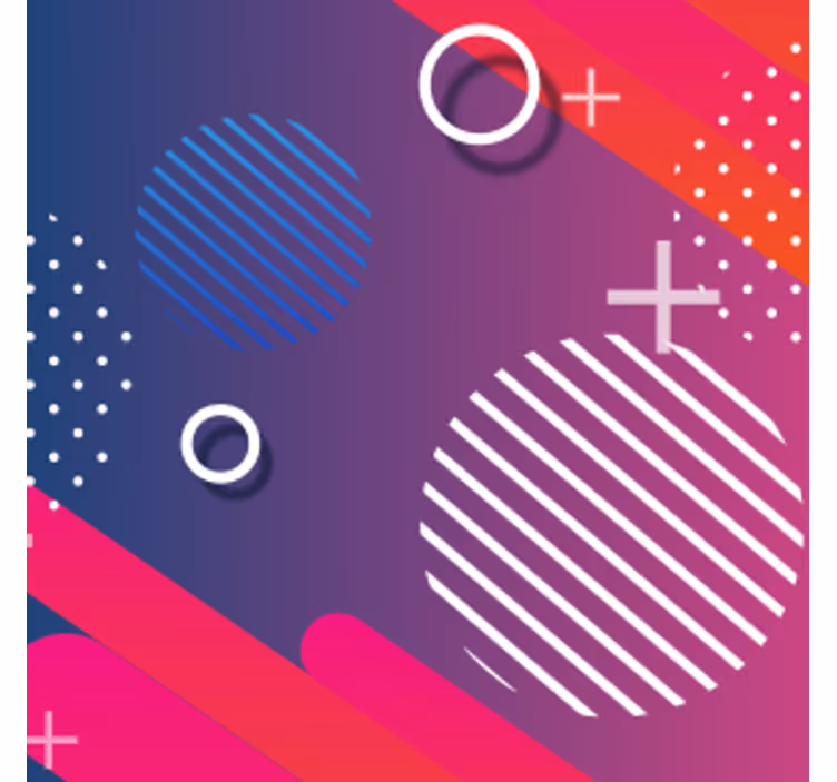 Bardak altlığı dairelerle geometrik desen - TenStickers