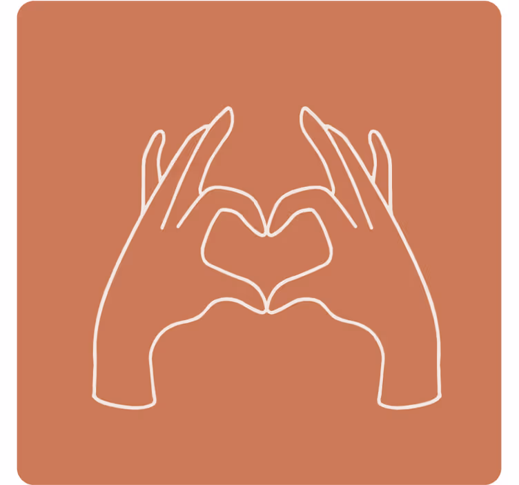 Kalp, eller, kabataslak çizim, modern, coaster - TenStickers