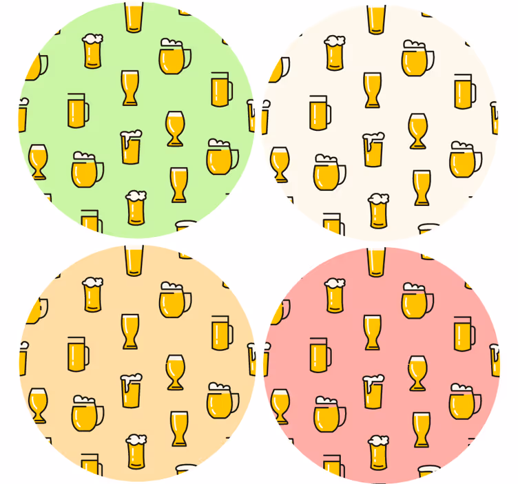 Bira desen vinil bardak altlığı - TenStickers