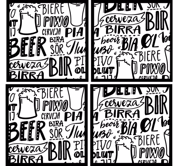 Bira bardak altlığı - Çeşitli bira terimleri - TenStickers
