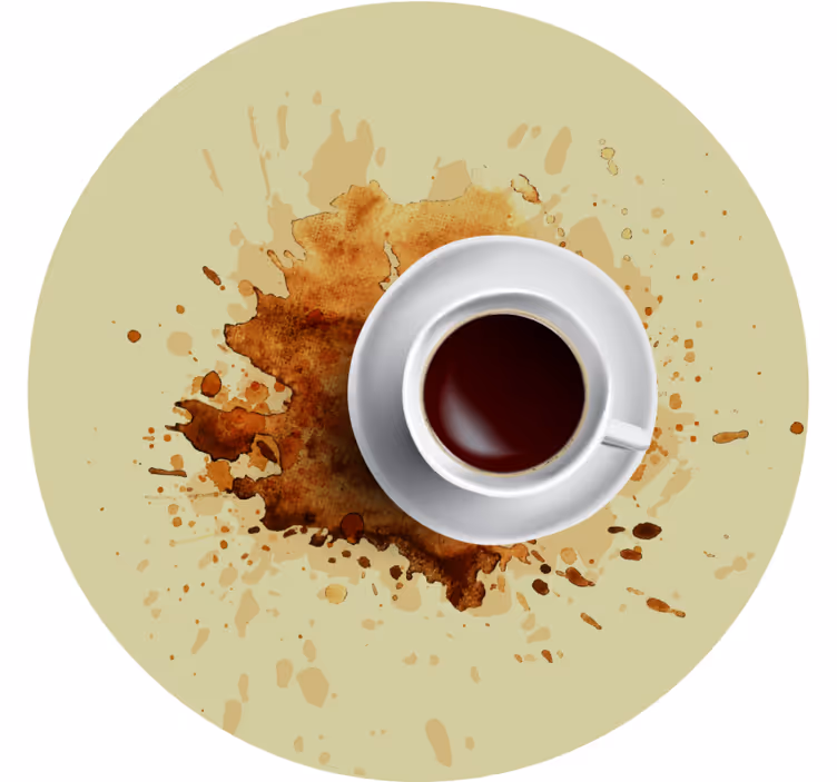 Ucube bardak altlığı - sıçrama ile kahve fincanı - TenStickers