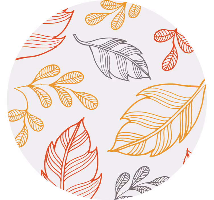 Bardak altlığı katmanlı yaprak desenleri - TenStickers