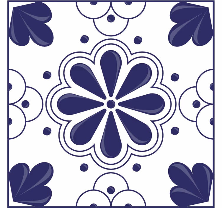 çiçek motifli çini bardak altlıkları - TenStickers