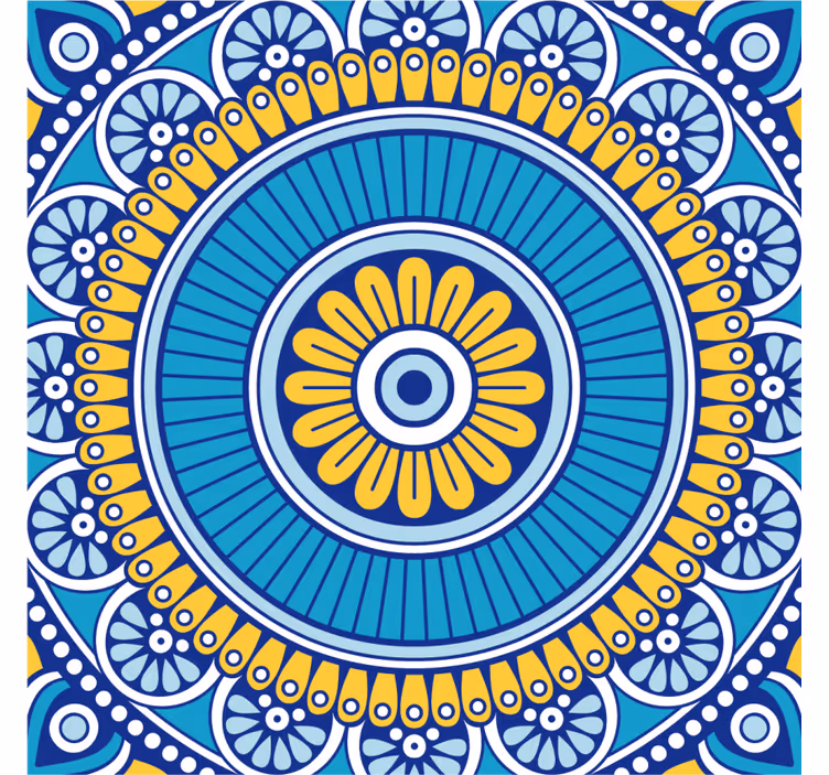 Bardak altlığı geometrik Çiçek motifi - TenStickers