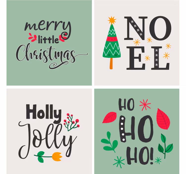 Noel bardak altlığı elfa ho ho grafik - TenStickers