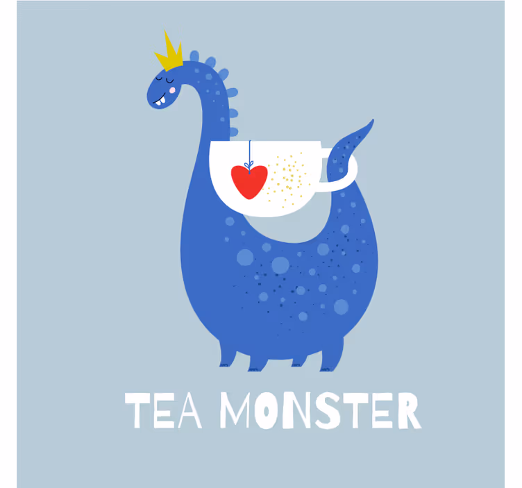 çay canavarı inek bardak altlıkları - TenStickers