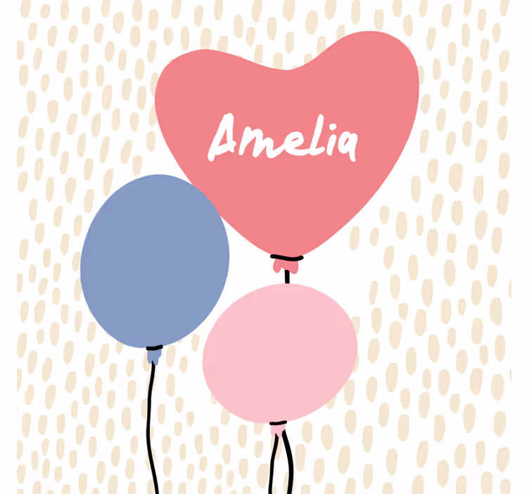 Düğün bardak altlığı kalp Şeklinde balon Üçlüsü - TenStickers