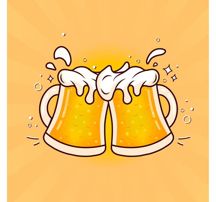 Bardak bira altlığı ile şerefe - TenStickers
