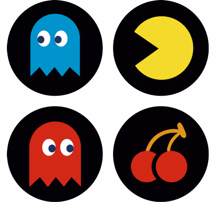 Ucube bardak altlığı renkli retro simgeler - TenStickers