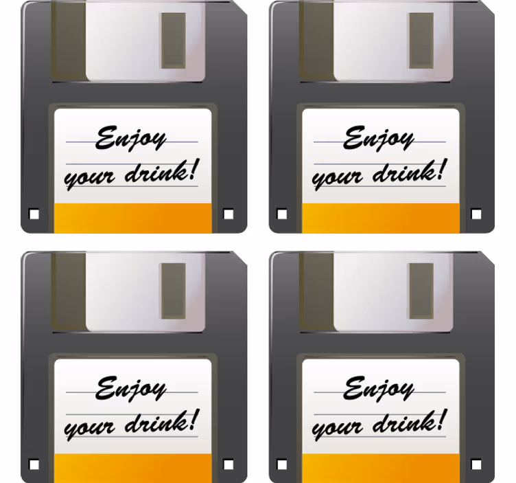 Bardak altlığı - floppy disk İçecek hatırlatıcısı - TenStickers