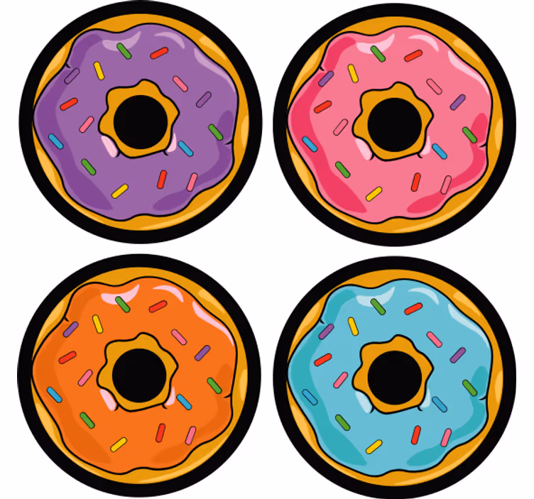 Renkli çörekler modern coaster - TenStickers