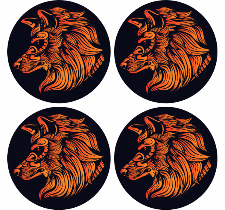Boho turuncu kurt modern coaster - TenStickers