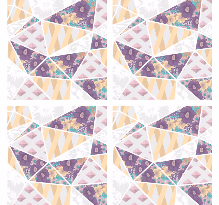 Bardak altlığı geometrik Çiçek desenleri - TenStickers