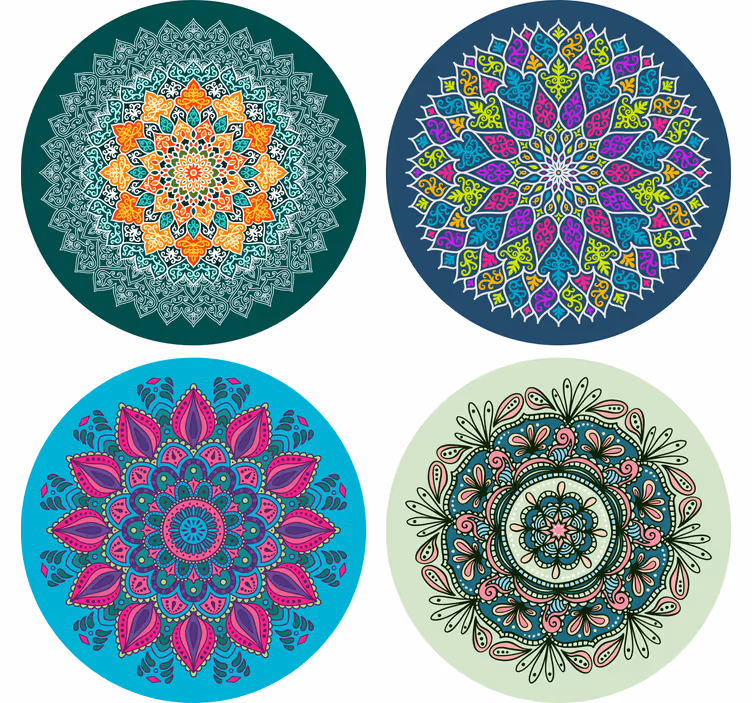 Bardak altlığı - karmaşık mandala desenleri - TenStickers