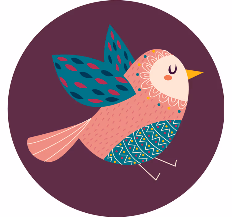 Renkli kuş şirin illüstrasyon modern coaster - TenStickers