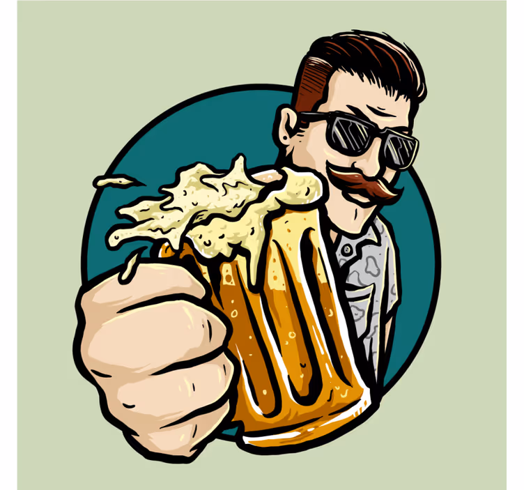 Eski kavanoz görünümlü bira paspasları - TenStickers