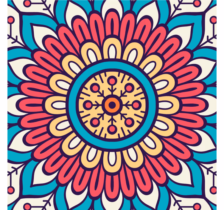 Bardak altlığı dairesel Çiçek deseni - TenStickers