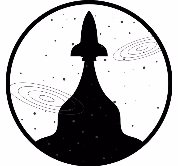 Ucube bardak altlığı roket silueti ile yıldızlar - TenStickers