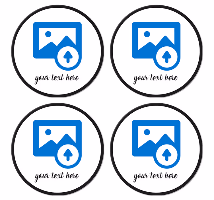 Metin kişiselleştirilmiş bardak altlıkları ile özel görüntü - TenStickers