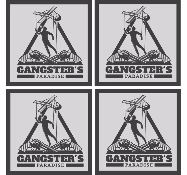 Bira bardak altlığı - gangster temalı İllüstrasyon - TenStickers