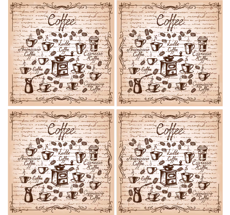 Içecekler vintage coaster ile oymacılık - TenStickers