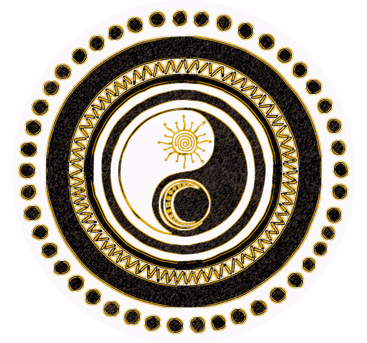 Yin ve yang modern bardak altlığı - TenStickers
