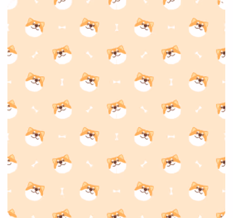 Modern bardak altlığı neşeli köpek yüzleri deseni - TenStickers