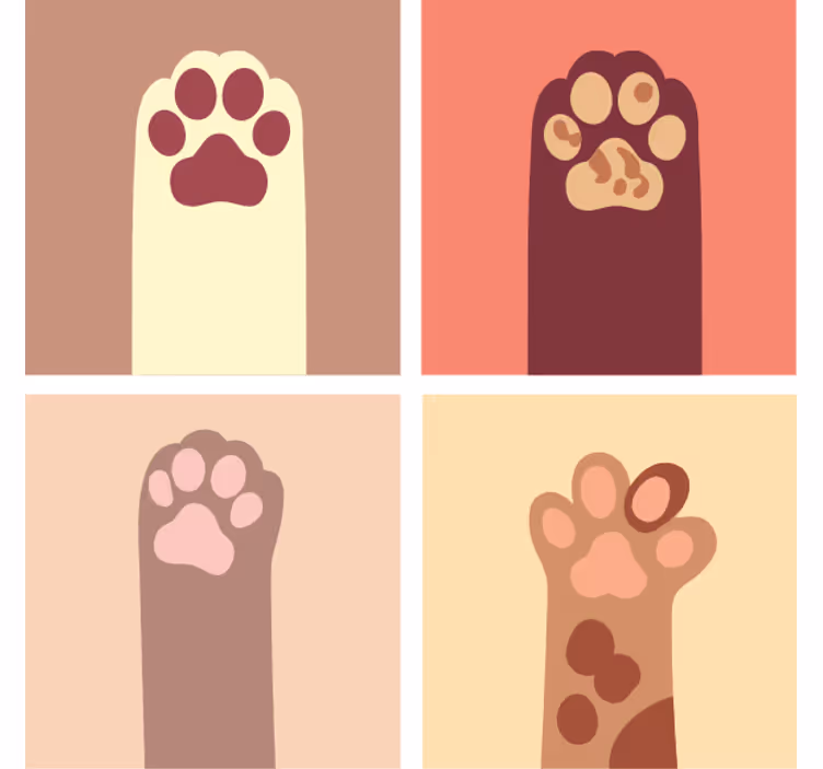 Kedi pençeleri çizgi film modern coaster - TenStickers