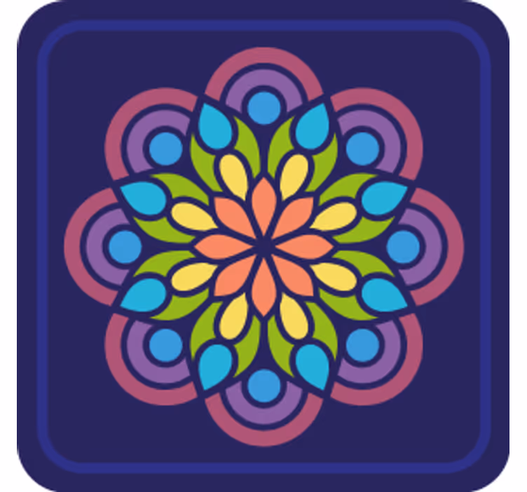 Bardak altlığı renkli Çiçek deseni - TenStickers
