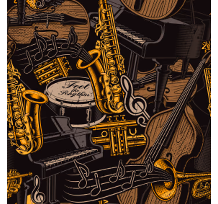 Ucube bardak altlığı müzik aletleri deseni - TenStickers