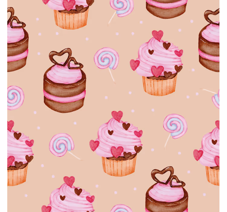Sweet cupcake pattern isimli bardak altlığı - TenStickers