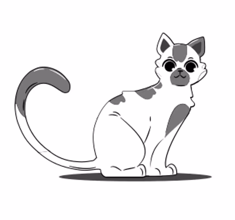 çizilmiş kedi vintage coaster - TenStickers