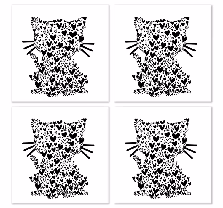 Kedi kalpleri modern coaster - TenStickers